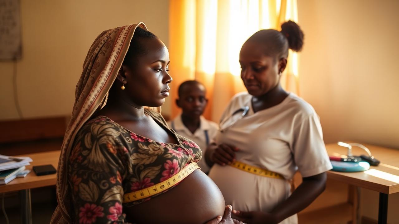 An expectant mother at an antenatal check-up